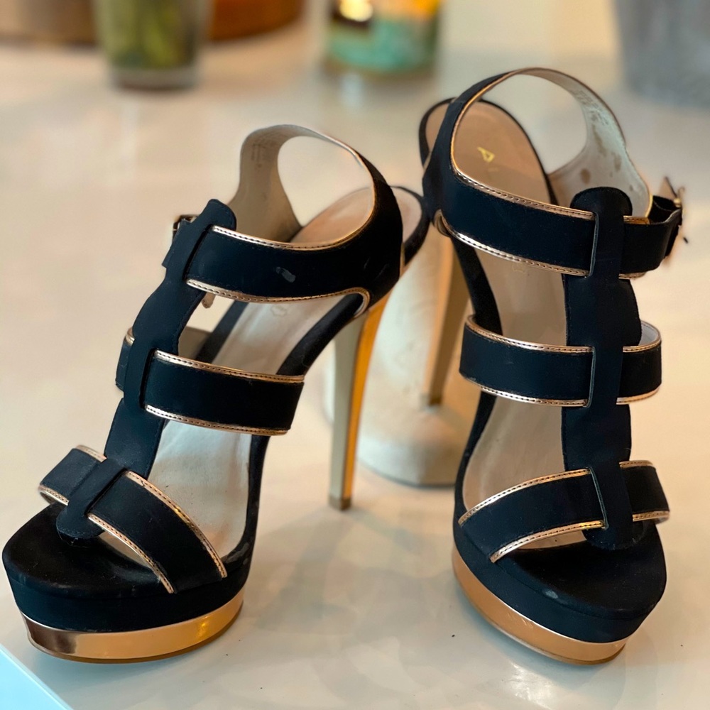 Women’s Aldo Black and Rose Gold Heels